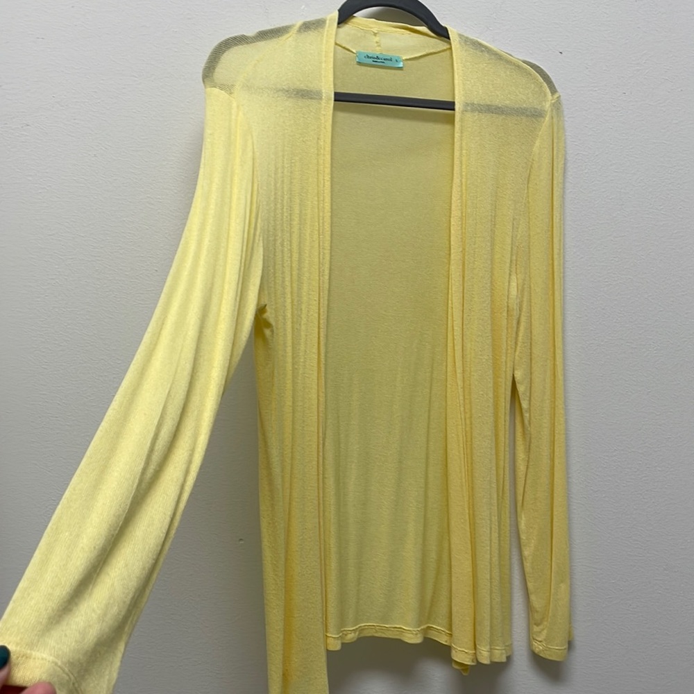 Chris & Carol yellow lightweight cardigan sweater sz. L